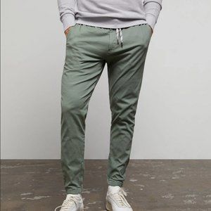 Onia All Terrain Cotton Stretch Ripstop Joggers in Sea Moss Green Size M